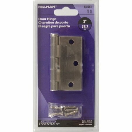 HILLMAN 3 SATIN NICKEL SQ HINGE 851264